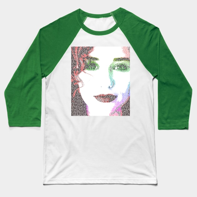 Tori Amos Word Portrait (Cornflake Girl lyrics) Baseball T-Shirt by RandomGoodness
